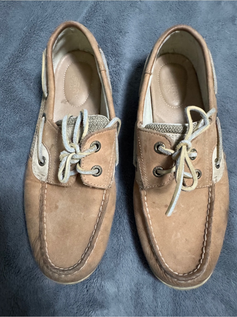 Sperry Women’s Light Brown /Tan Genuine Leather Boat Shoes with Cream Accents